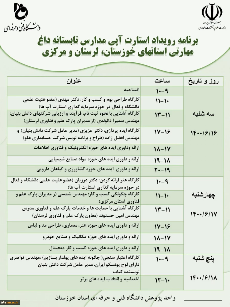 گزارش مدارس تابستانه داغ مهارتی دانشگاه فنی وحرفه ای کشور 2