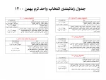 اطلاعیه و زمابندی انتخاب واحد ترم بهمن 1400 2