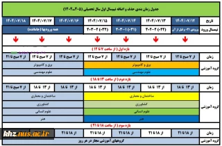 اطلاعیه زمانبندی حذف و اضافه  نیمسال اول سال تحصیلی 1404